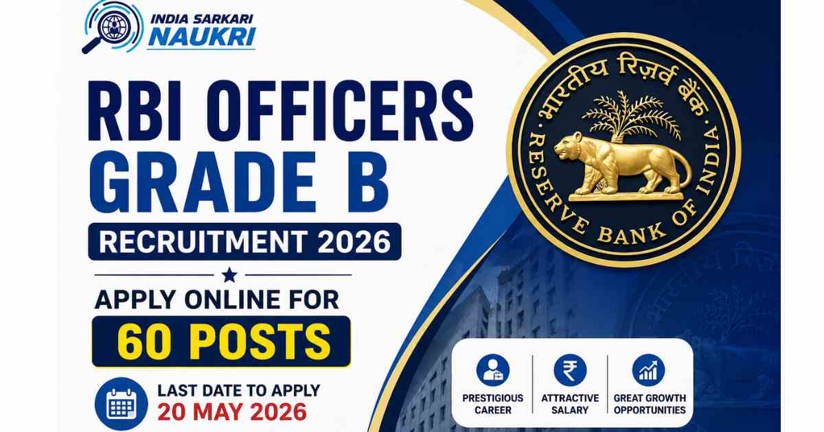 RBI Officers Grade B Recruitment 2026 (Short Notice) Apply Online for 60 Posts
